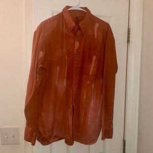 Flannel with hand made bleach design